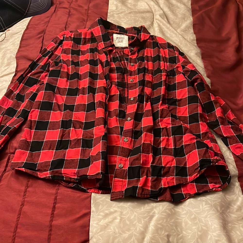 Buffalo plaid button up shirt